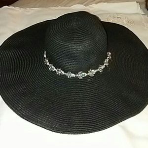 Rhinestone detailed Brim Sun Hat