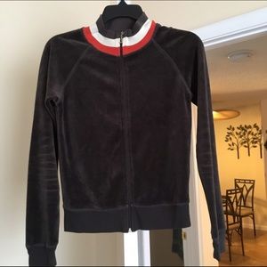 JUICY COUTURE Brown Velour Zippered Sweater, Sz S