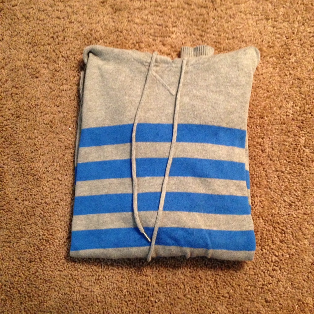 Blue & Grey Hooded Sweater