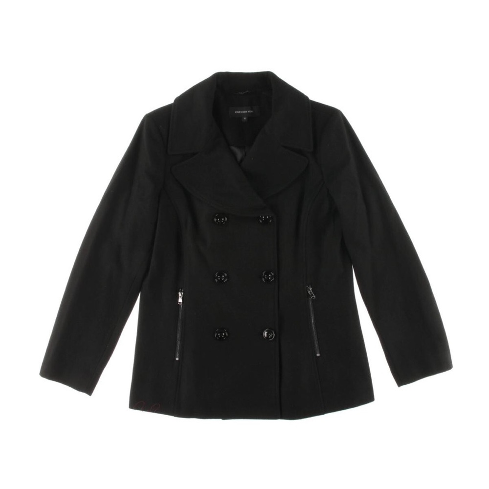 JONES NEW YORK Wool Double-Breasted Pea Coat