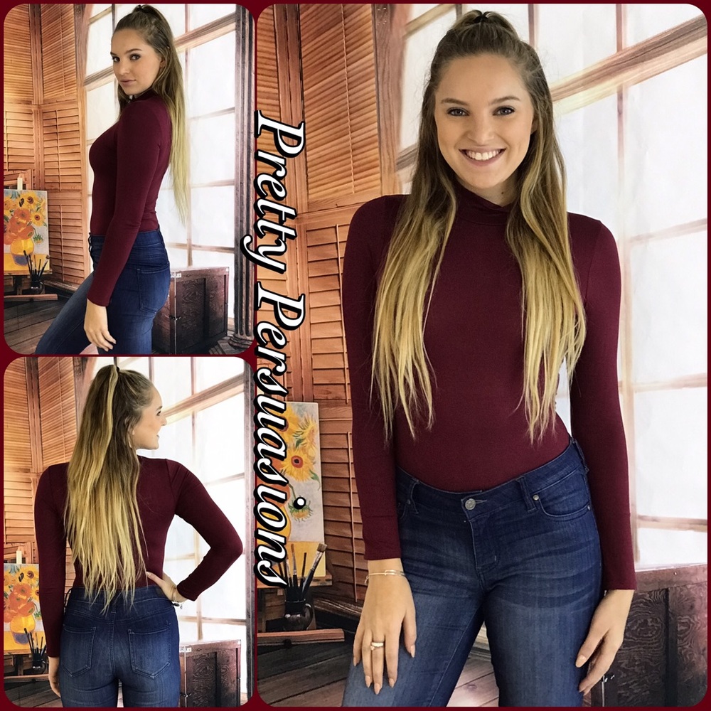 NWT Long Sleeve Mock Neck Jersey Bodysuit - Picture 7 of 8
