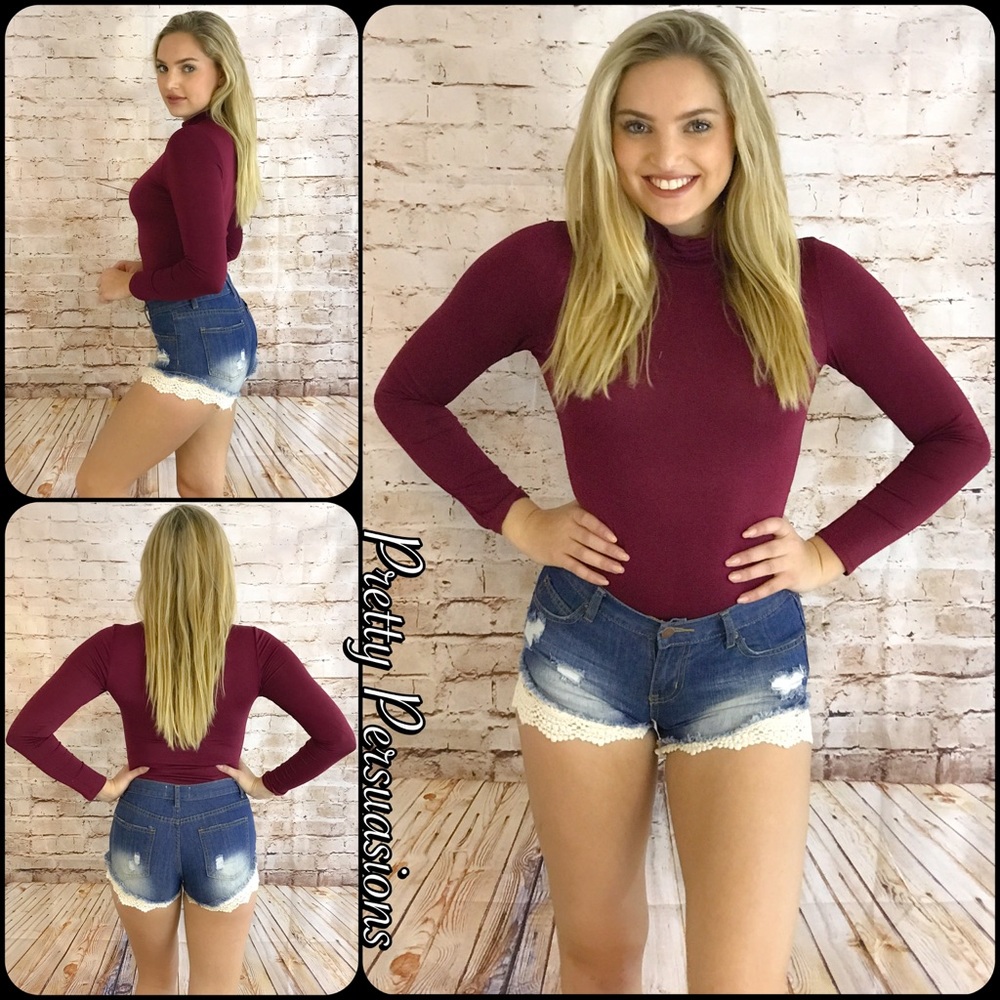 NWT Long Sleeve Mock Neck Jersey Bodysuit - Picture 4 of 8
