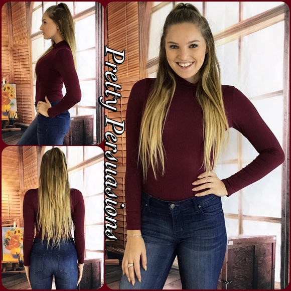 NWT Long Sleeve Mock Neck Jersey Bodysuit - Picture 5 of 8