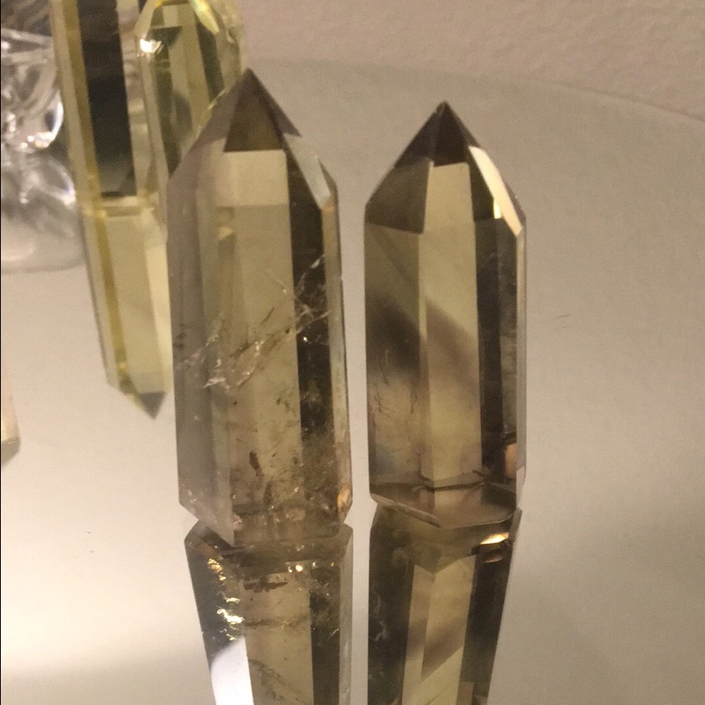 Smoky Citrine Points w/ Inclusions From Brazil