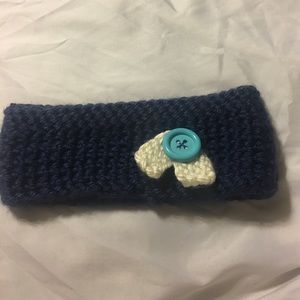 Blue knitted head band