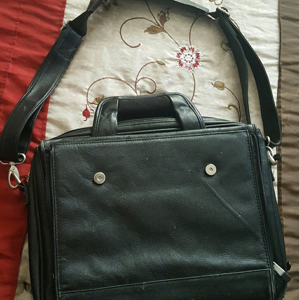 Dell leather laptop shoulder bag