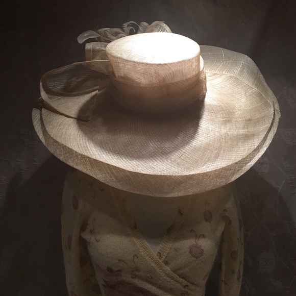 Derby tan with silver hints sun hat in sinamay main image 4