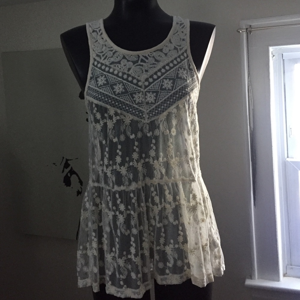 Sheer floral tunic