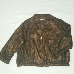 NYGARD Metallic Bronze Bomber Jacket