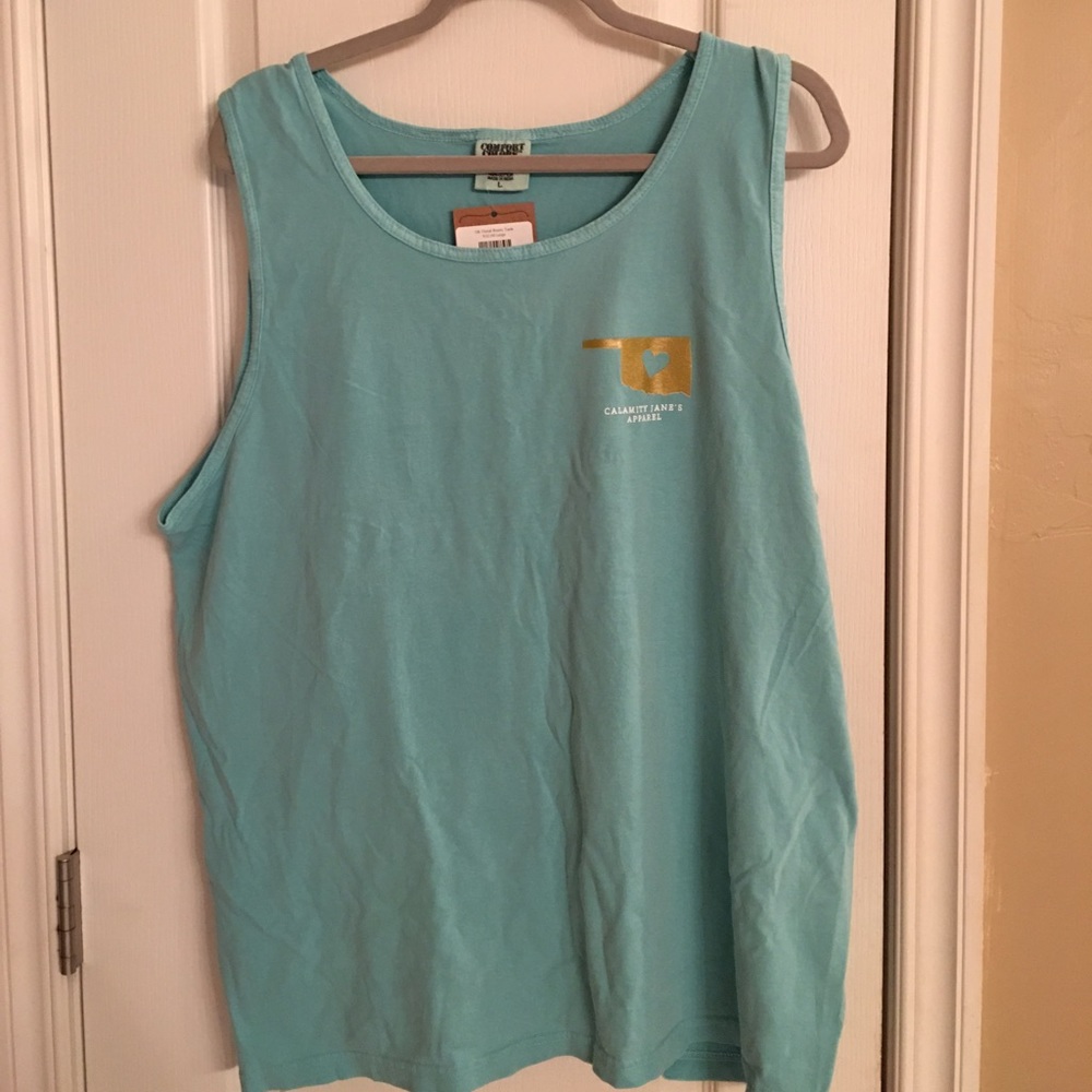 Light turquoise calamity Jane tank.
