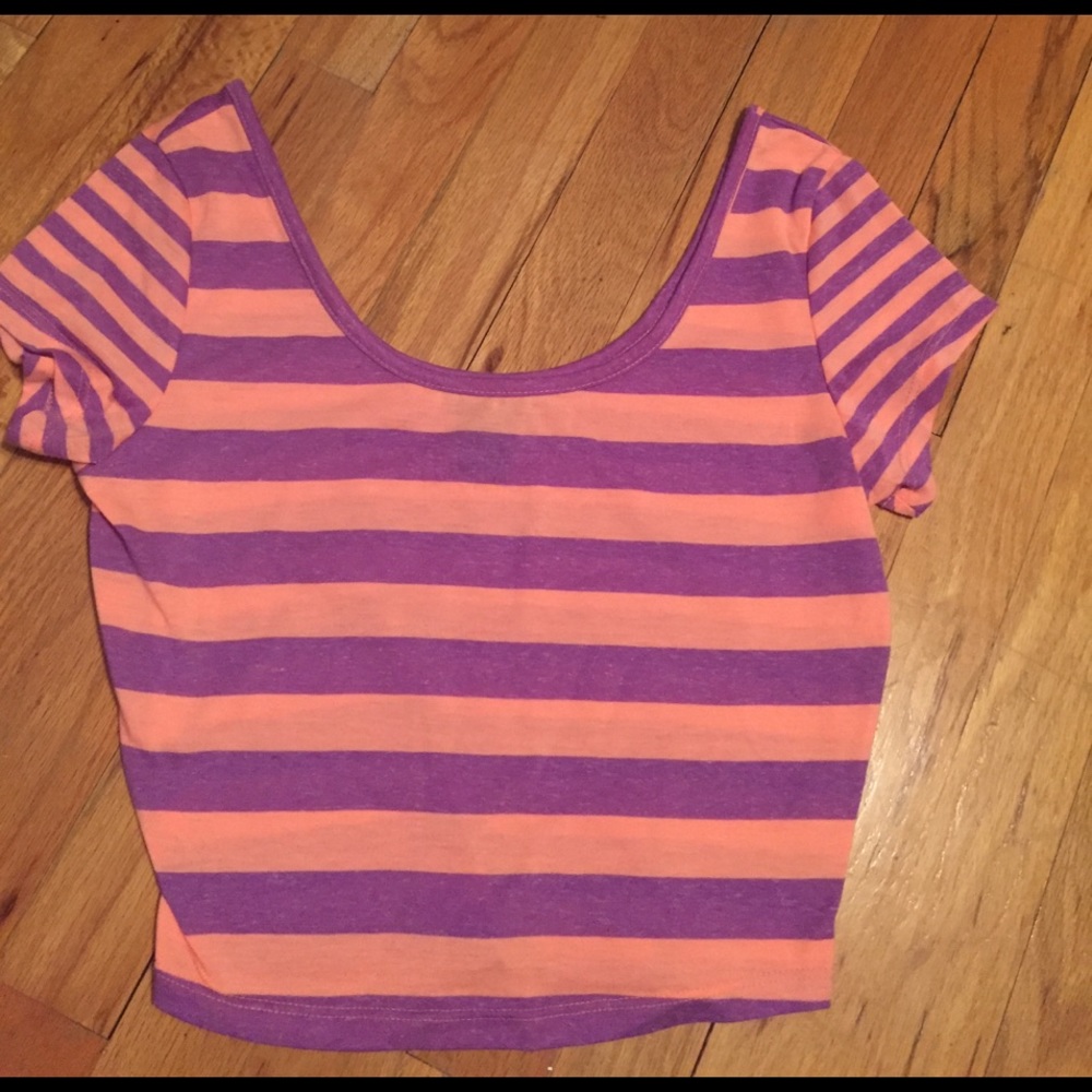 Neon striped crop top