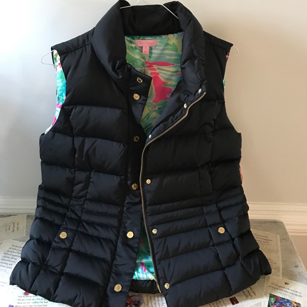 Lilly Pulitzer Black Puffer Vest