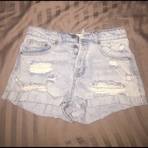 High waist denim shorts