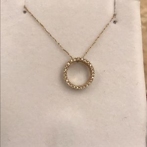 14k gold w/ pace diamond circle necklace