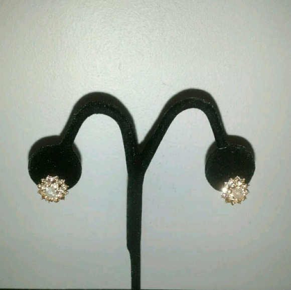 NEW AUTHENTIC PRUDENCE C ROSE-TONE CRYSTAL EARRING - Picture 2 of 4