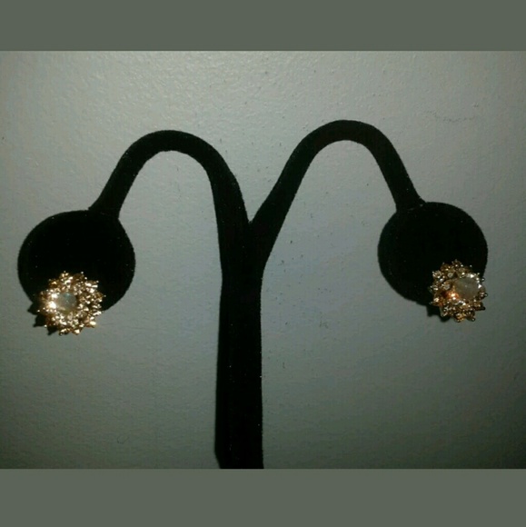 NEW AUTHENTIC PRUDENCE C ROSE-TONE CRYSTAL EARRING - Picture 3 of 4