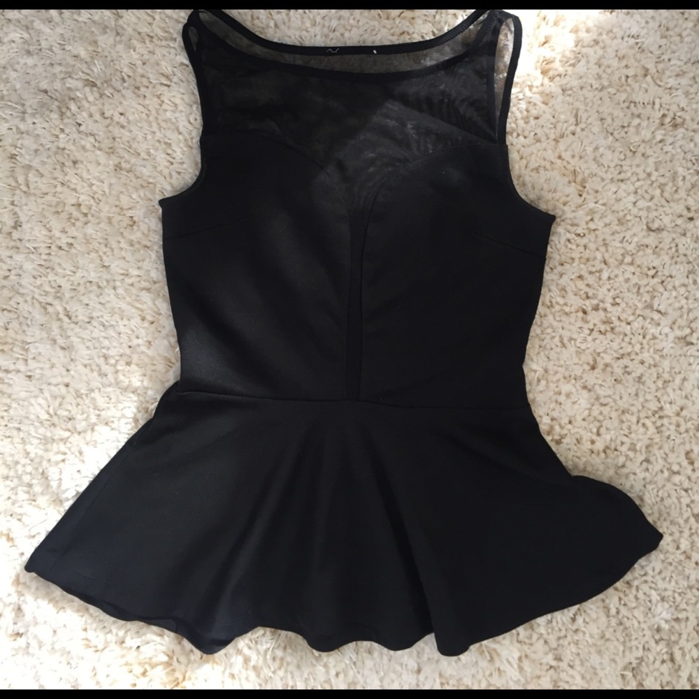 black peplum top