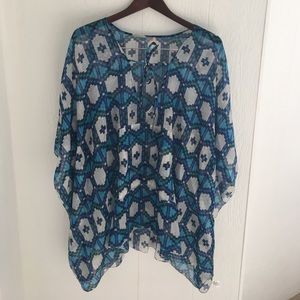 Echo Blue Print Beach Cover-Up