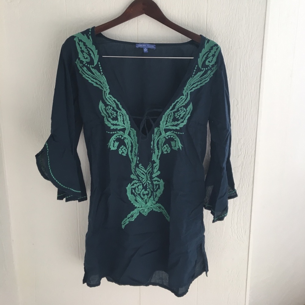 Chelsea Taylor Embroidered Beach Cover-Up