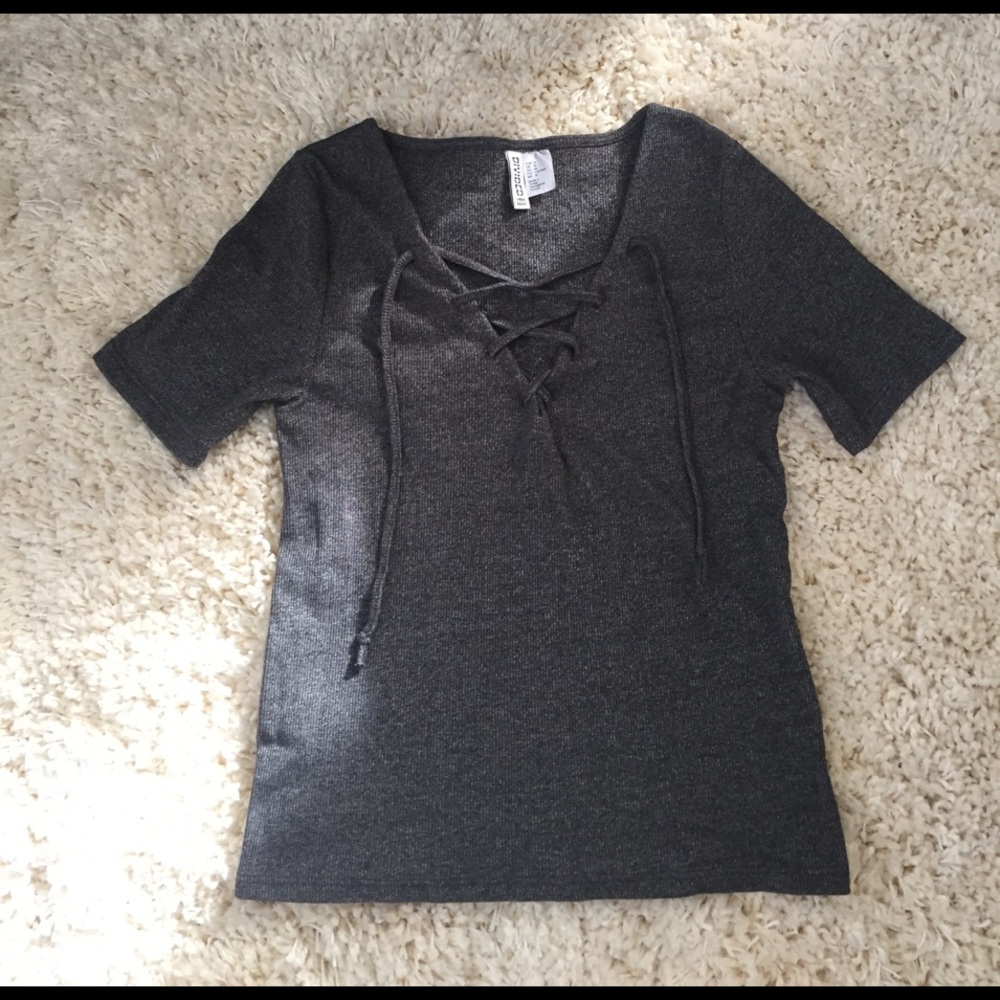 H&M lace up top