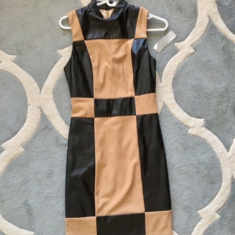 NWT Nikibiki Faux Leather Patch Dress