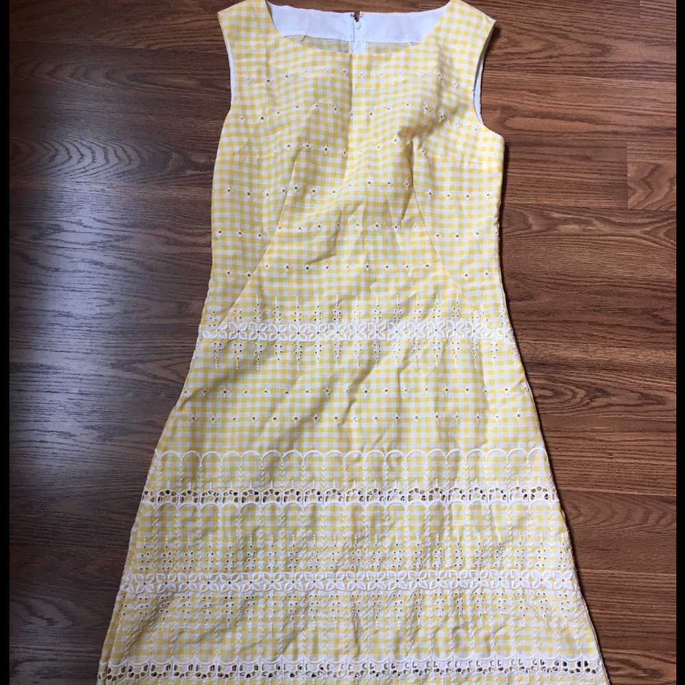 Vintage hand sewn yellow gingham dress
