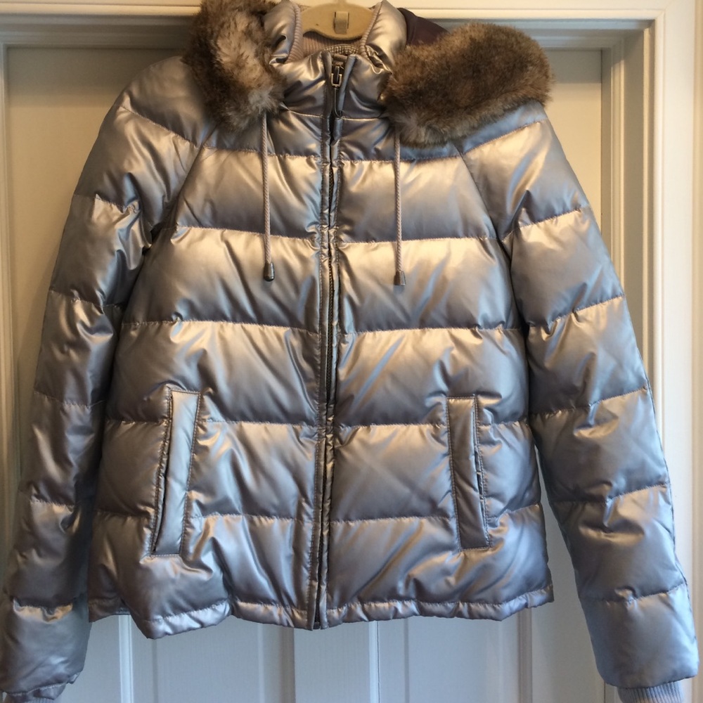 Juicy couture silver puffer jacket