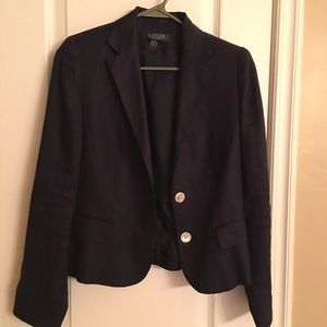 Linen lined blazer navy blue