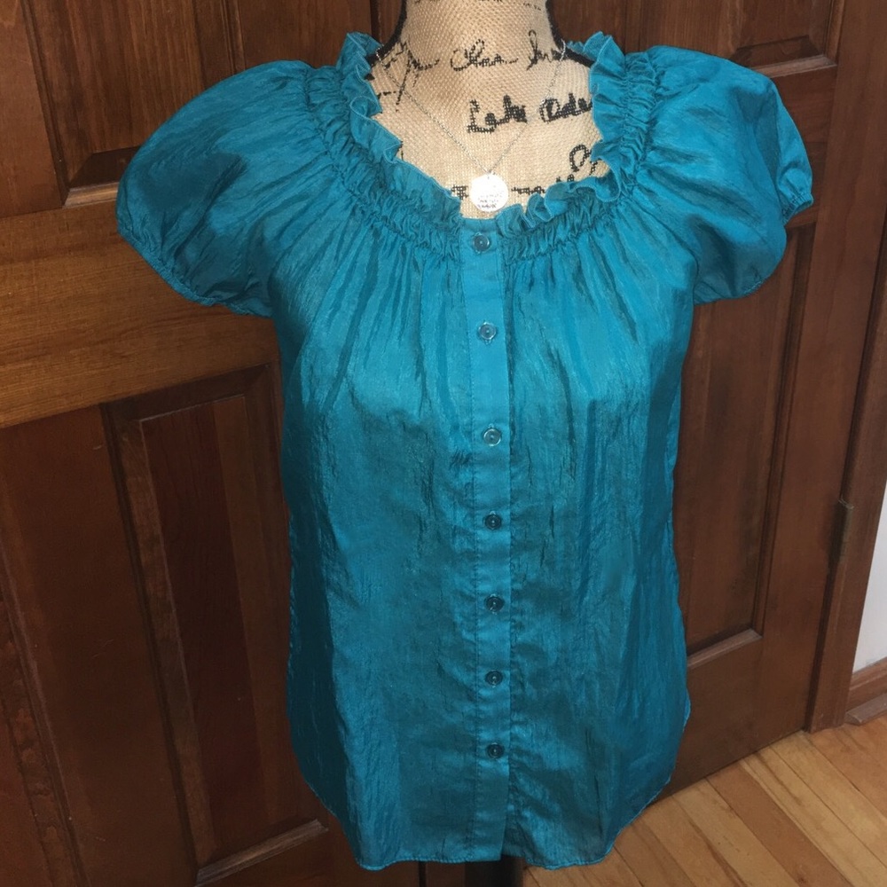Christopher & Banks Aqua Teal Top