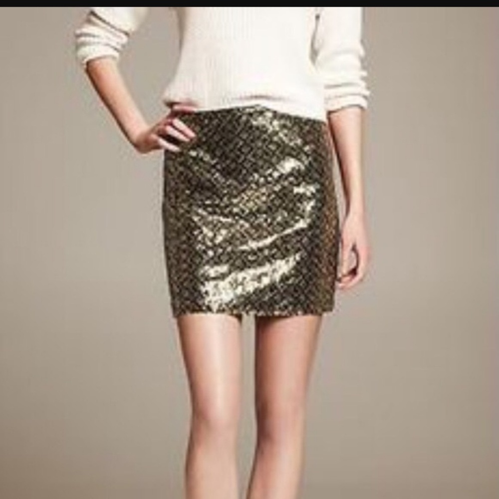 BR NWT Banana Republic  Sequin Skirt - 12