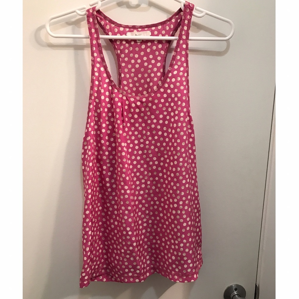 Madewell Pink Polka Dot Silk Tank