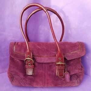 Coach Soho Flap Raspberry Suede Handbag