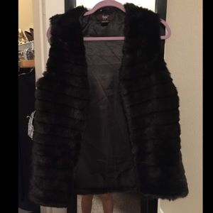 NEW NEVER WORN! Black faux vest