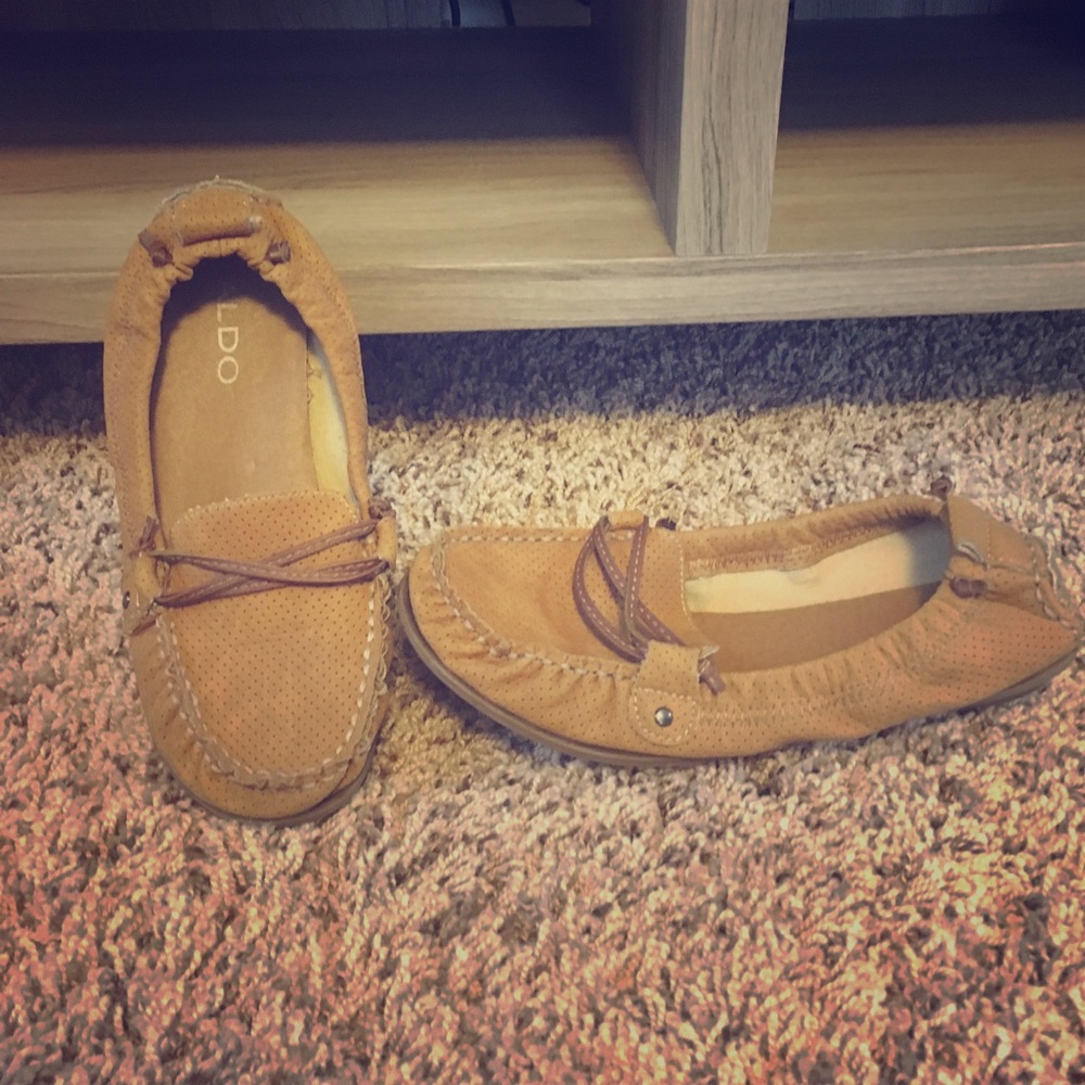 Loafer style shoes.