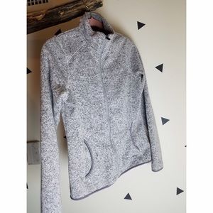 Heathered Gray Mock Neck Zip Fleece