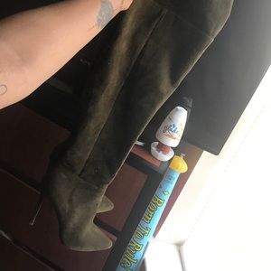 Green Suede Thigh High boot