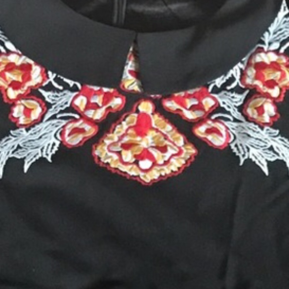 Submit ANY offer! Black Embroidered Dress - Picture 4 of 5