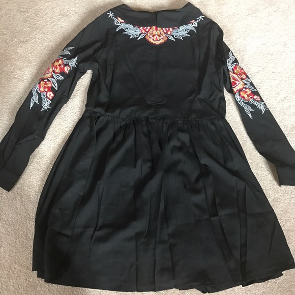 Submit ANY offer! Black Embroidered Dress - Picture 3 of 5