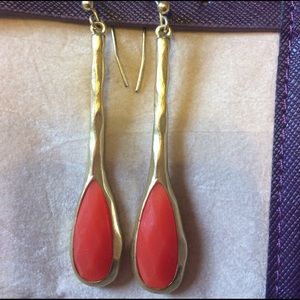 Long stick teardrop earrings