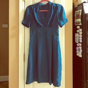 Teal blue silk Banana Republic silk dress