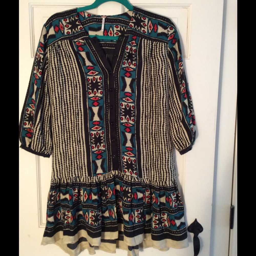Free People Multi-colored flowy dress (xs)