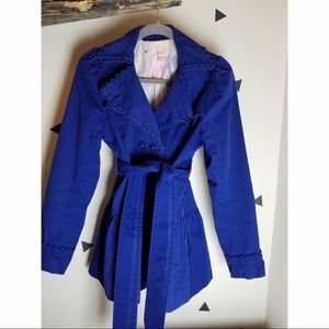 Anthropologie French Blue Cotton Trench Coat