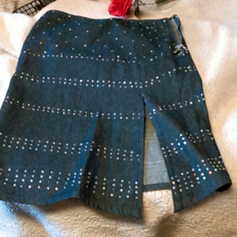 Willie ESCO embellished jean skirt, sz5