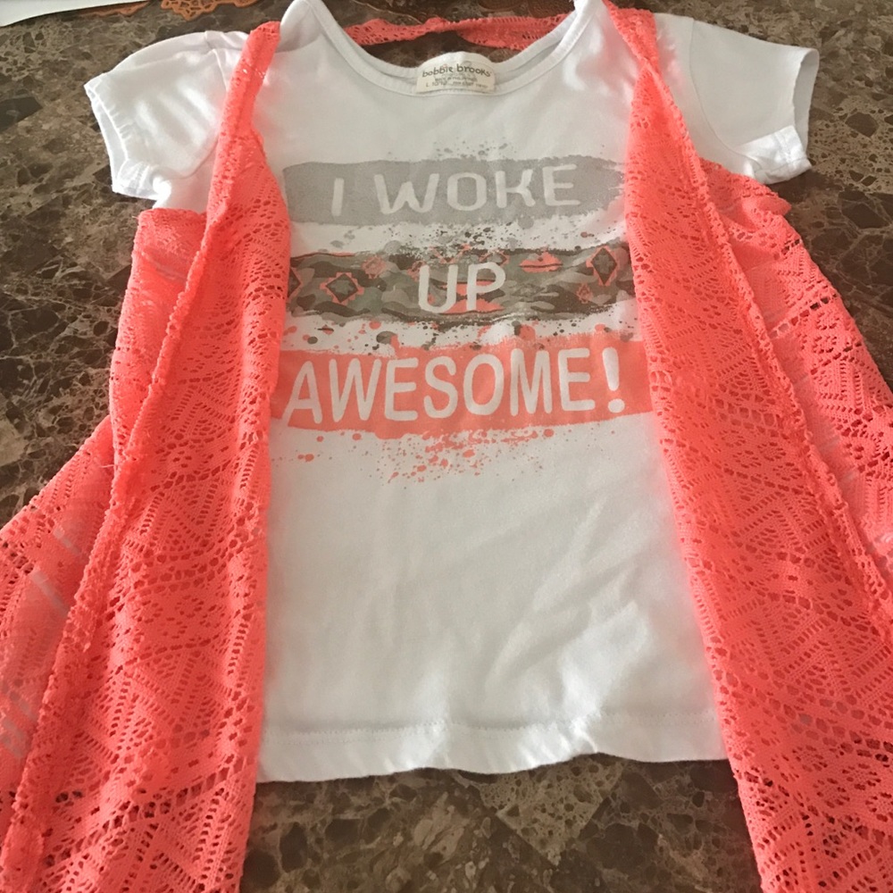 Girls 10/12 shirt with lace attached vest