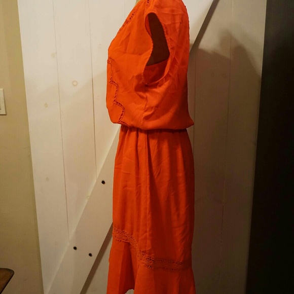 Gibson and latimer coral boho Moroccan sun dress - Picture 3 of 6