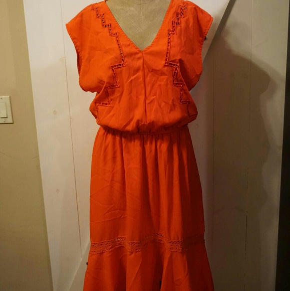 Gibson and latimer coral boho Moroccan sun dress - Picture 5 of 6