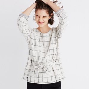 NEW! Madewell windowpane tie-front top!
