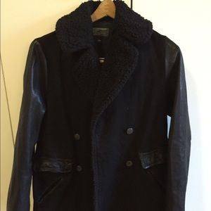 Current Elliot double breasted black pea coat