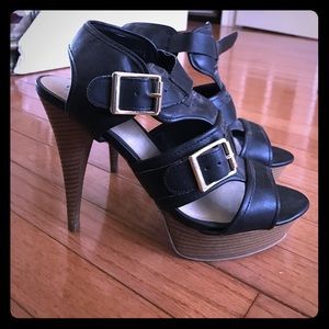 Black high heel sandals