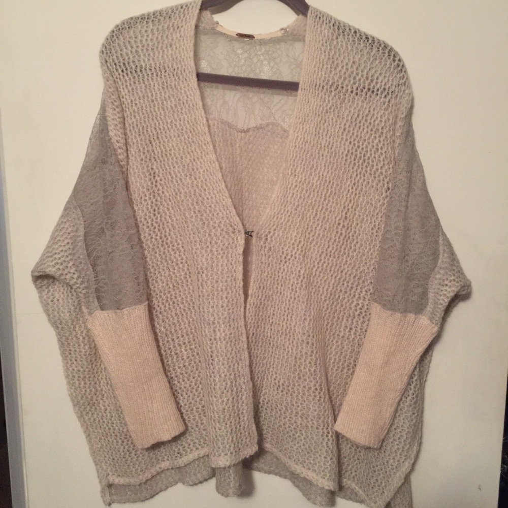 Taupe Free People Cardigan Sweater Alpaca
